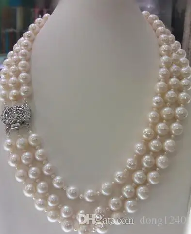 Wholesale 3 rows natural 9-10mm white freshwater pearl and pretty brooch necklace
Wholesale 3 rows natural 9-10mm white freshwater pearl and pretty brooch necklace