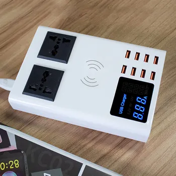 EU Plug 10A Multiport Digital Display Socket Dual AC Fast Charging Universal 8 USB Charger Station Adapter HUB For iPhone Huawei
EU Plug 10A Multiport Digital Display Socket Dual AC Fast Charging Universal 8 USB Charger Station Adapter HUB For iPhone Huawei
