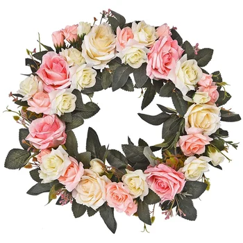 Artificial Rose Flower Wreath - Door Wreath 13.7 Inch Fake Rose Spring Wreath for Front Door, Wall, Wedding, Home Decor
Artificial Rose Flower Wreath - Door Wreath 13.7 Inch Fake Rose Spring Wreath for Front Door, Wall, Wedding, Home Decor