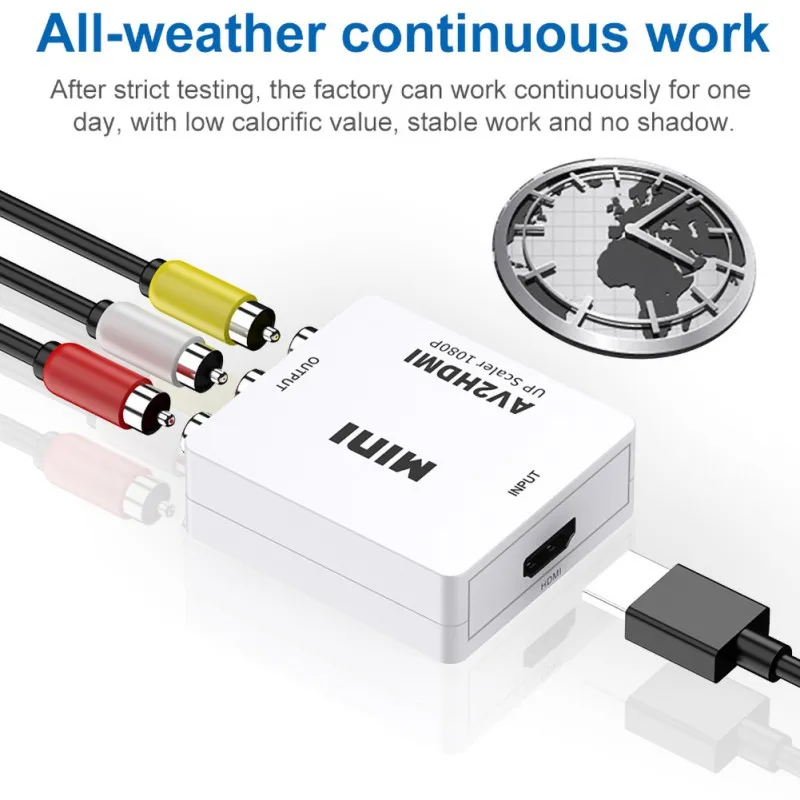 HDMI Video Audio Adapter Support PAL/NTSC/SECAM RCA AV To HDMI Converter 1080P Composite CVBS AV
HDMI Video Audio Adapter Support PAL/NTSC/SECAM RCA AV To HDMI Converter 1080P Composite CVBS AV