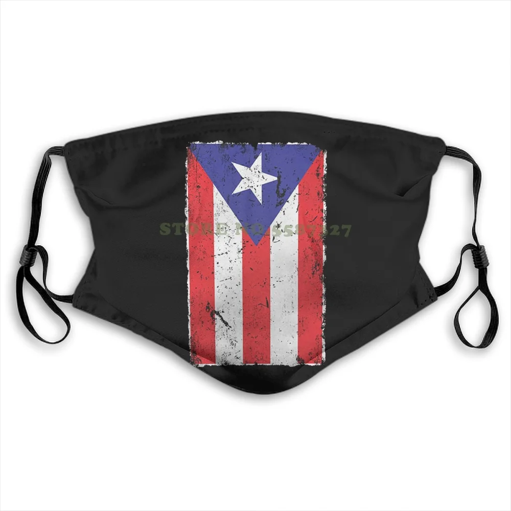 

Новинка, модные смешные многоразовые маски с большим состаренным флагом пуэрторики