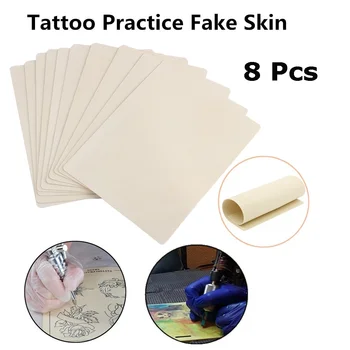 Pack of 8 Blank Tattoo Practice Skin Soft Elastic Double-sided Fake Skin Practice Sheet Tattoo Supplies for Novice 
Pack of 8 Blank Tattoo Practice Skin Soft Elastic Double-sided Fake Skin Practice Sheet Tattoo Supplies for Novice