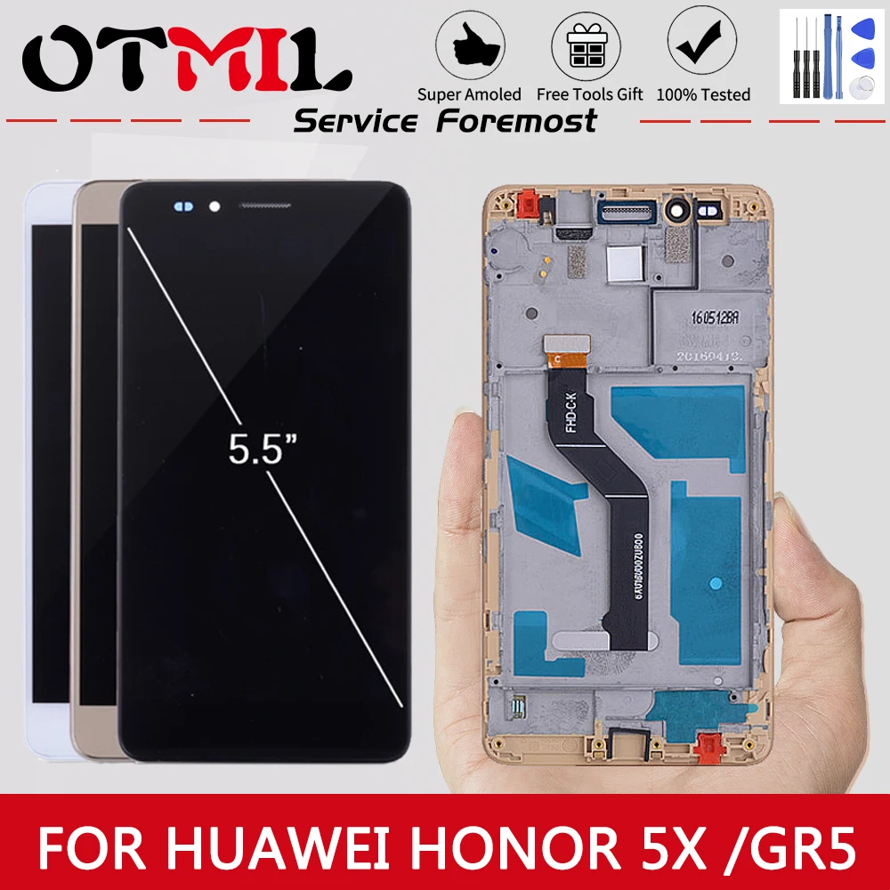 OTMIL 5.5" LCD For Huawei Honor 5X /GR5 LCD Display Touch Screen with Frame Digitizer Assembly Replacement For Huawei Honor 5X
OTMIL 5.5" LCD For Huawei Honor 5X /GR5 LCD Display Touch Screen with Frame Digitizer Assembly Replacement For Huawei Honor 5X