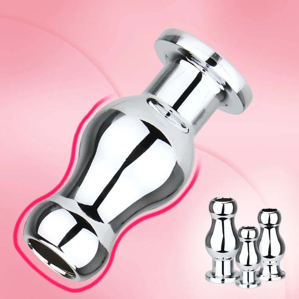 OLO Metal Hollow Anal Plug Anal Dilator Butt Plug G-spot Stimulator Douche Enema Syringe Sex Toys For Woman Men OLO Metal Hollow Anal Plug Anal Dilator Butt Plug G-spot Stimulator Douche Enema Syringe Sex Toys For Woman Men