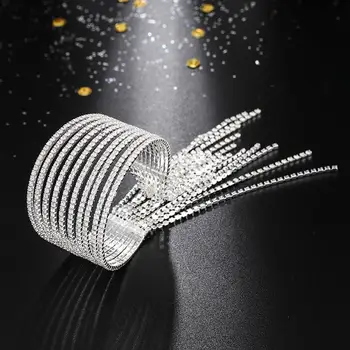 YFJEWE 10 Rows Rhinestone Bangle Bracelet Silver Plated Gold Color Metal Sparkly tassel Crystal Indian Bangles for Women B284
YFJEWE 10 Rows Rhinestone Bangle Bracelet Silver Plated Gold Color Metal Sparkly tassel Crystal Indian Bangles for Women B284
