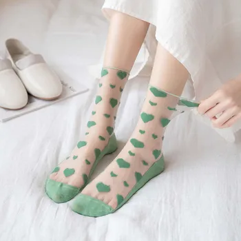 Fashion Women Socks Summer Thin Love Glass Silk Female Socks Girls Japanese Transparent Love Pattern Socks
Fashion Women Socks Summer Thin Love Glass Silk Female Socks Girls Japanese Transparent Love Pattern Socks