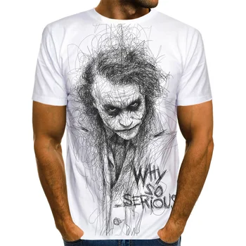 2020 Summer Clown white Joker 3D Printed T Shirt Men Joker Face Casual Male tshirt Clown Short Sleeve Funny T Shirts Tops 
2020 Summer Clown white Joker 3D Printed T Shirt Men Joker Face Casual Male tshirt Clown Short Sleeve Funny T Shirts Tops