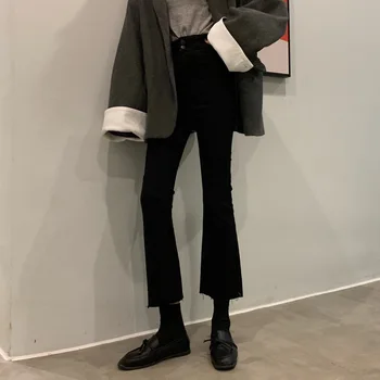 Retro Hong Kong Chic Pants Women's Black Jeans High Waist Thin Women's Versatile High Micro Brushed Nine Point Pants 
Retro Hong Kong Chic Pants Women's Black Jeans High Waist Thin Women's Versatile High Micro Brushed Nine Point Pants