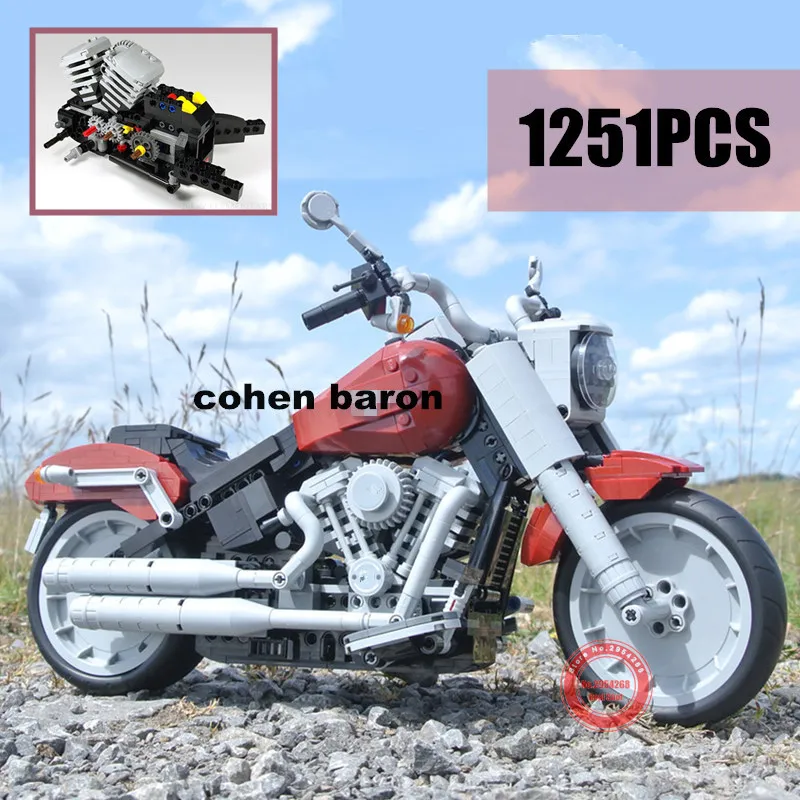 New 1251PCS FAT Autobike Motorcycle Vehicle Boy Toys Fit Legoings Technic MOC 10269 Set Building Blocks Bricks DIY Kid Birthday
New 1251PCS FAT Autobike Motorcycle Vehicle Boy Toys Fit Legoings Technic MOC 10269 Set Building Blocks Bricks DIY Kid Birthday
