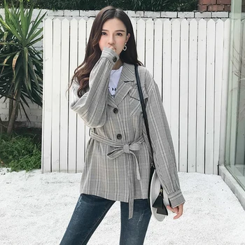 FMFSSOM 2020 Spring Autumn Plaid Lace Up Two Pockets Long Sleeve Buttons Women Ladies Female Blazers
FMFSSOM 2020 Spring Autumn Plaid Lace Up Two Pockets Long Sleeve Buttons Women Ladies Female Blazers