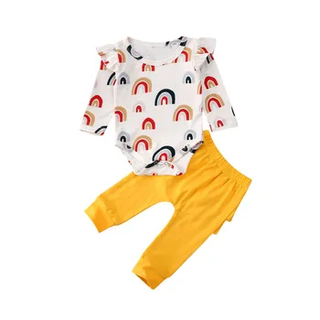 Newborn Kid Baby Girl Rainbow Clothes Romper Ruffle Pants Leggings Outfit Set
Newborn Kid Baby Girl Rainbow Clothes Romper Ruffle Pants Leggings Outfit Set