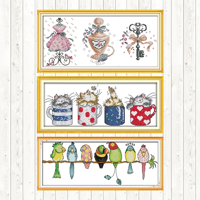 Cats Hide In The Cups Cross Stitch Patterns DIY Decor Painting Needlework Embroidery Kit DMC Floss 14ct Count Print on Canvas
Cats Hide In The Cups Cross Stitch Patterns DIY Decor Painting Needlework Embroidery Kit DMC Floss 14ct Count Print on Canvas