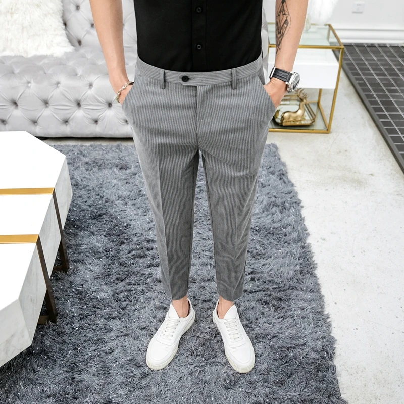 Suit pants summer high quality men's fashion business casual striped nine pants men's cotton slim stripes 9 points suit pants
Suit pants summer high quality men's fashion business casual striped nine pants men's cotton slim stripes 9 points suit pants