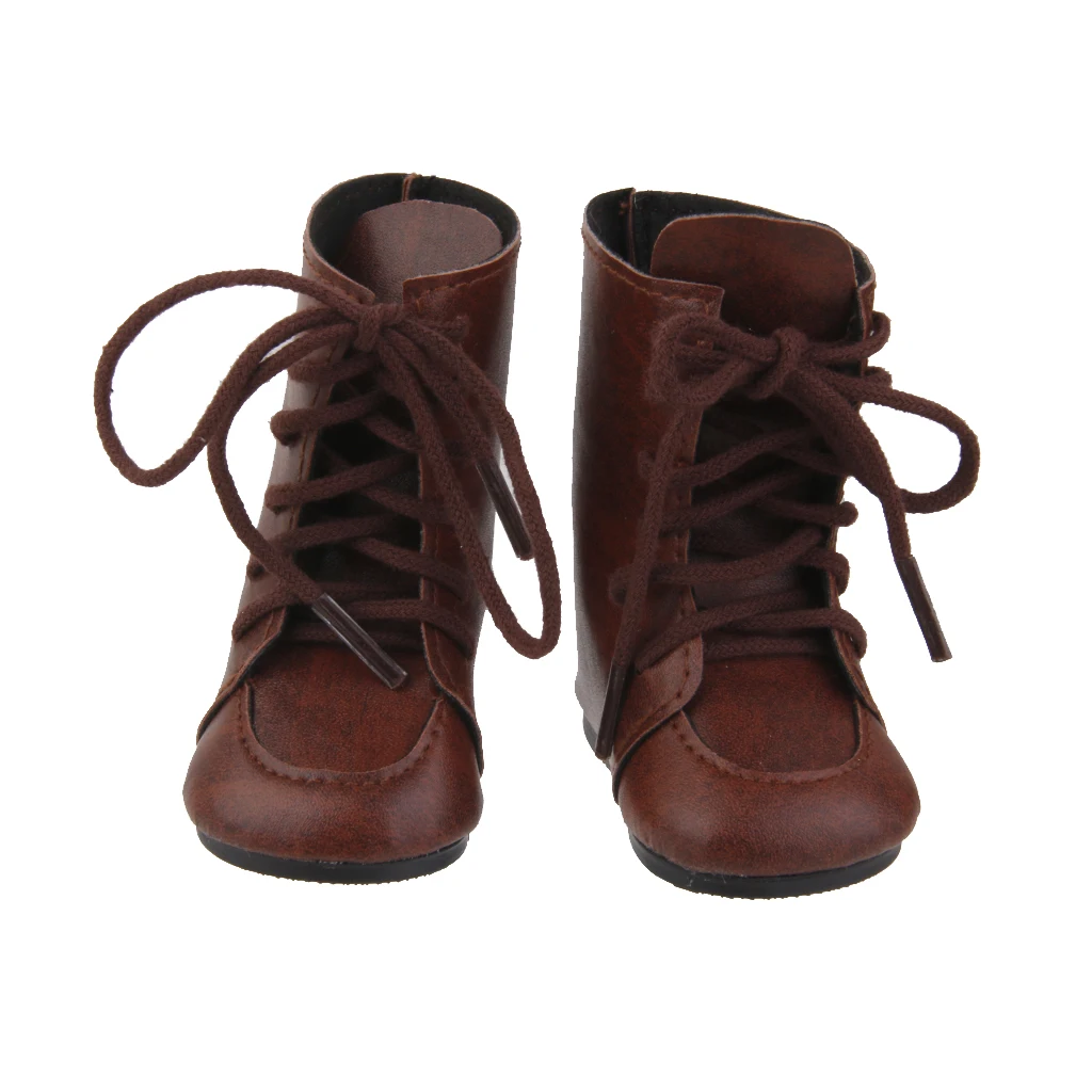 Vintage Brown Lace Up Boots Shoes for 18inch American Doll Clothes Dress Up Accs Vintage Brown Lace Up Boots Shoes for 18inch American Doll Clothes Dress Up Accs