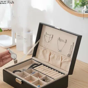 Leather Jewelry Storage Box Ring / Earring / Necklace Storage Box Dust-proof European Style Multi-layer Jewelry Display Box
Leather Jewelry Storage Box Ring / Earring / Necklace Storage Box Dust-proof European Style Multi-layer Jewelry Display Box
