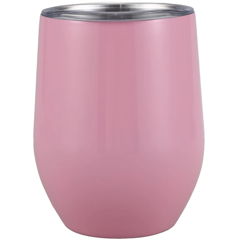 

12oz Insulated Wine Tumbler With Lid Stainless Steel Insulated Wine Glass Double Wall Coffee Mug For Champaign Cocktail Beer Off