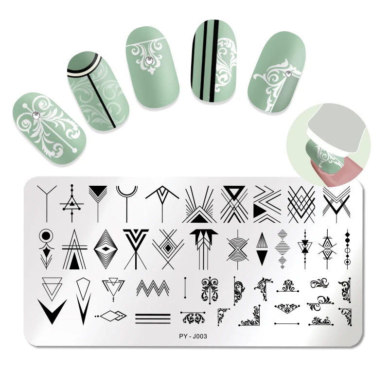 PICT YOU Nail Stamping Plates Geometric Rectangle Stainless Steel Nail Image Plate Print Stencil Nail Art Tools J003
PICT YOU Nail Stamping Plates Geometric Rectangle Stainless Steel Nail Image Plate Print Stencil Nail Art Tools J003
