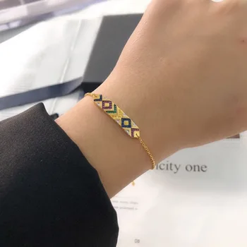 High Quality Colorful Striped bracelet Female Geometric Tribe Design Multicolor Zircon Bracelet Fashion Couples Jewelry Gift
High Quality Colorful Striped bracelet Female Geometric Tribe Design Multicolor Zircon Bracelet Fashion Couples Jewelry Gift