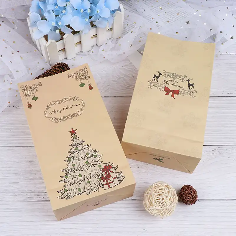 6pcs eco friendly craft paper bag merry christmas gift bags