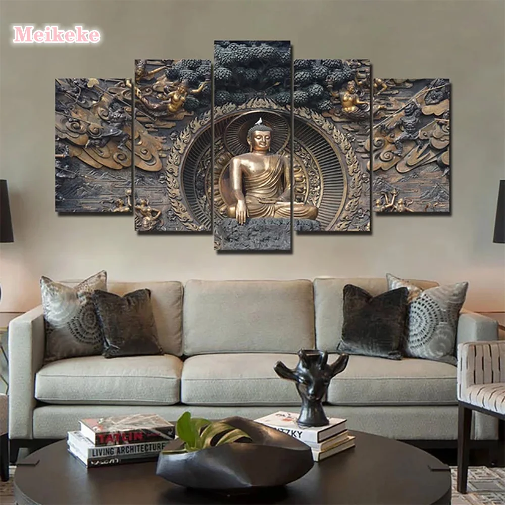 Full Square Drill 5D DIY Diamond Painting 5 Pcs Buddha Statue Creative Embroidery Set Cross Stitch Mosaic Home Decor Bedroom 
Full Square Drill 5D DIY Diamond Painting 5 Pcs Buddha Statue Creative Embroidery Set Cross Stitch Mosaic Home Decor Bedroom