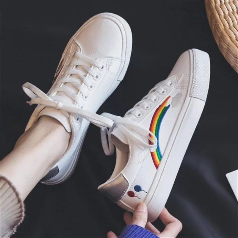 

2019 primavera y otoño nuevo diseñador cuñas zapatos blancos Mujer plataforma zapatillas mujeres Tenis Femenino Casual Mujer Zapatos