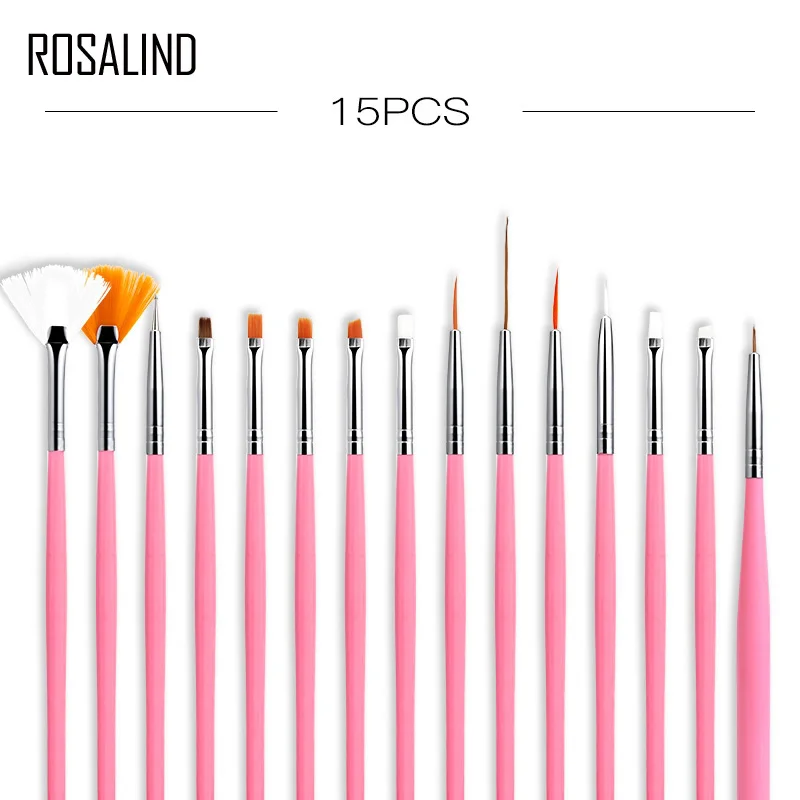 ROSALIND Nail Brushes Set for Manicure DIY Tool 3D Gel Acrylic Liner Pen Art Brush For Nails Design | Красота и здоровье