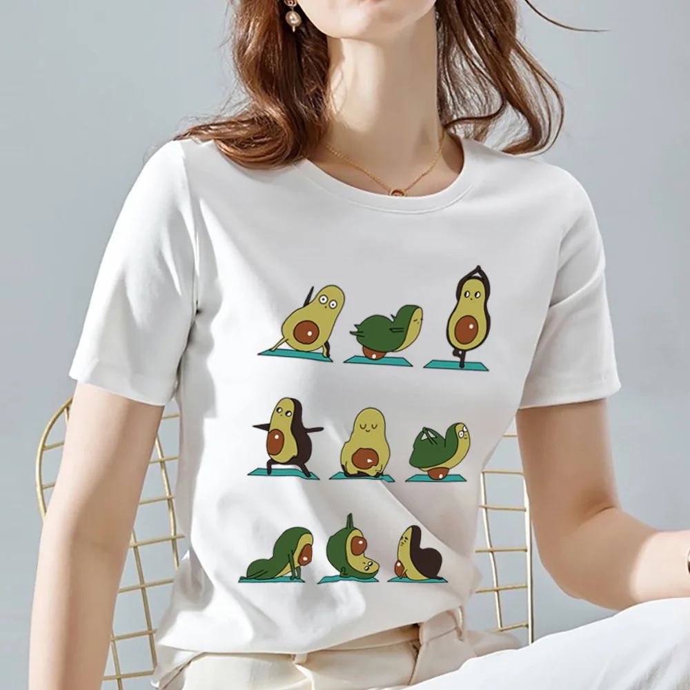 Soft Women T-shirt Summer White All-match Short Sleeve Ladies Tops Fashion Cartoons Avocado Pattern Printing Series Female Tee
Soft Women T-shirt Summer White All-match Short Sleeve Ladies Tops Fashion Cartoons Avocado Pattern Printing Series Female Tee