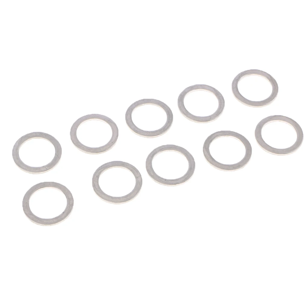 10Pcs/Set M14 Aluminum Engine Oil Drain Plug Crush Gasket Washers Seals for Kia 21513-23001 10Pcs/Set M14 Aluminum Engine Oil Drain Plug Crush Gasket Washers Seals for Kia 21513-23001