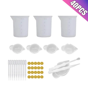 40pcs/Set DIY Epoxy Resin Tools Measure Silicone Cups Mix Stick Wooden Sticks Dropper Adjustment Adjuster Jewelry Making Hand
40pcs/Set DIY Epoxy Resin Tools Measure Silicone Cups Mix Stick Wooden Sticks Dropper Adjustment Adjuster Jewelry Making Hand