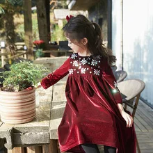 Осенне зимнее платье для девочек модное бархатное