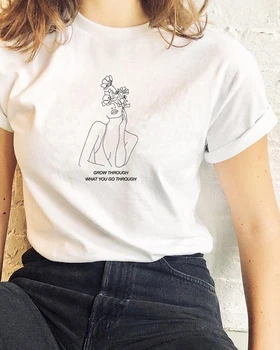 Grow Through What You Go Through Feminist Inspirational Quotes Art Drawing T-Shirt Women's Summer Casual Short Sleeves Tee- L319
Grow Through What You Go Through Feminist Inspirational Quotes Art Drawing T-Shirt Women's Summer Casual Short Sleeves Tee- L319