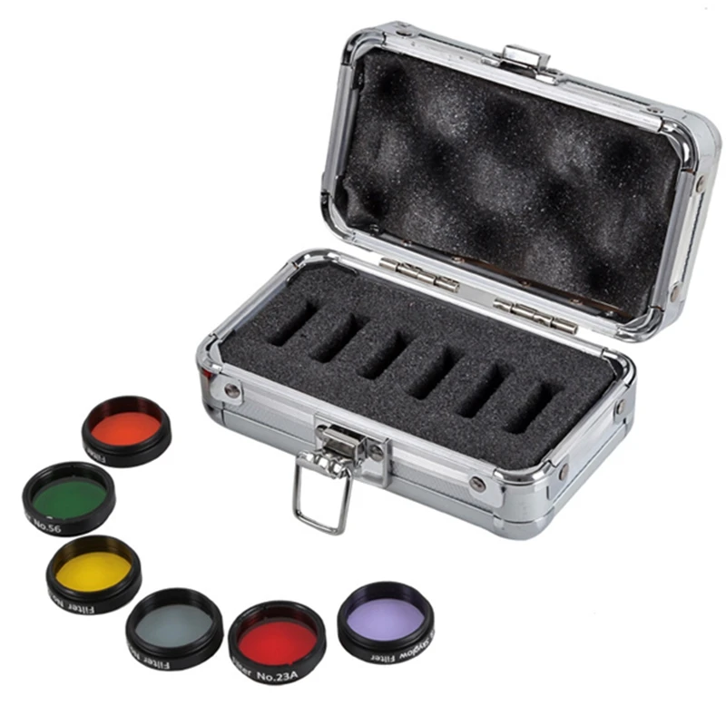 1.25inch Color Astro Filters Set (6 Pieces) for Astronomical Telescopes Ocular Lens Planets Nebula Filter SkyGlow
1.25inch Color Astro Filters Set (6 Pieces) for Astronomical Telescopes Ocular Lens Planets Nebula Filter SkyGlow