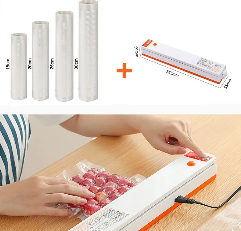 Food vacuum seal machine pack vacuo sealer packer for food packing sealing household included 10pcs free bags 4 Sealing Rolls
Food vacuum seal machine pack vacuo sealer packer for food packing sealing household included 10pcs free bags 4 Sealing Rolls