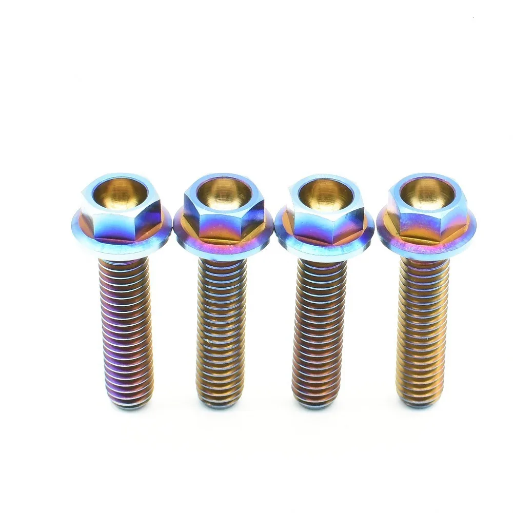 Titanium bolts M6 Flange head burned blue color (1)