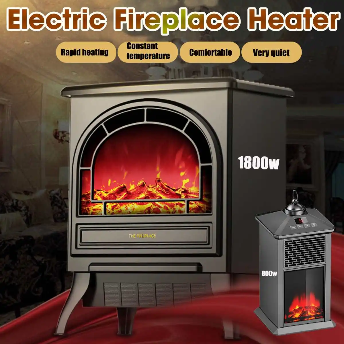 800W/1800W Electric Fireplace Heater Mini Portable Warmer for Indoor Heating Household Electric Heater Adjustable Thermostat
800W/1800W Electric Fireplace Heater Mini Portable Warmer for Indoor Heating Household Electric Heater Adjustable Thermostat