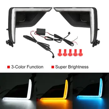 2Pcs Daytime Running Light Turn Signal 3-Color LED Fog Lamp for Toyota Prado FJ150 LC150 2017-2019 DRL Turn Signal Light
2Pcs Daytime Running Light Turn Signal 3-Color LED Fog Lamp for Toyota Prado FJ150 LC150 2017-2019 DRL Turn Signal Light