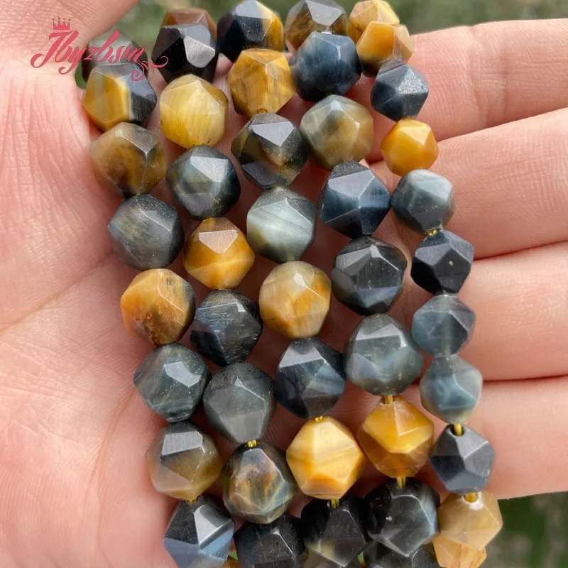

Natural Tiger's Eye mixcolor Faceted Square Stone Beads 8/10mm For DIY Necklace Bracelet Jewelry Making Strand 15" Free Shipping