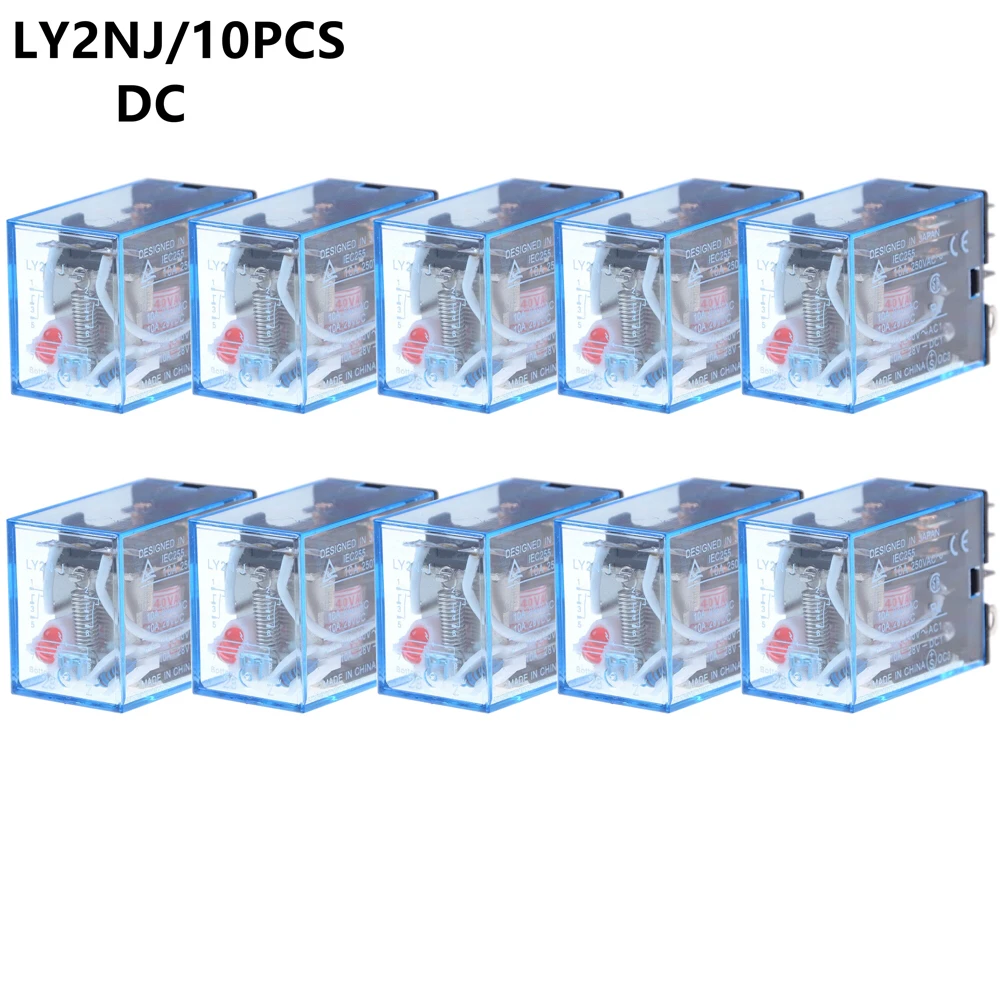 10Pcs Relay LY2NJ DC 12V 24V 36V 48V 110V 220V Small relay 10A 8PIN Coil DPDT
10Pcs Relay LY2NJ DC 12V 24V 36V 48V 110V 220V Small relay 10A 8PIN Coil DPDT