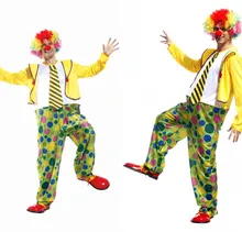 W nowym stylu wakacje śmieszne Clown kostiumy dla dorosłych człowiek kostium cosplay na halloween suknia karnawałowa Clown ubrania stroje imprezowe(China)