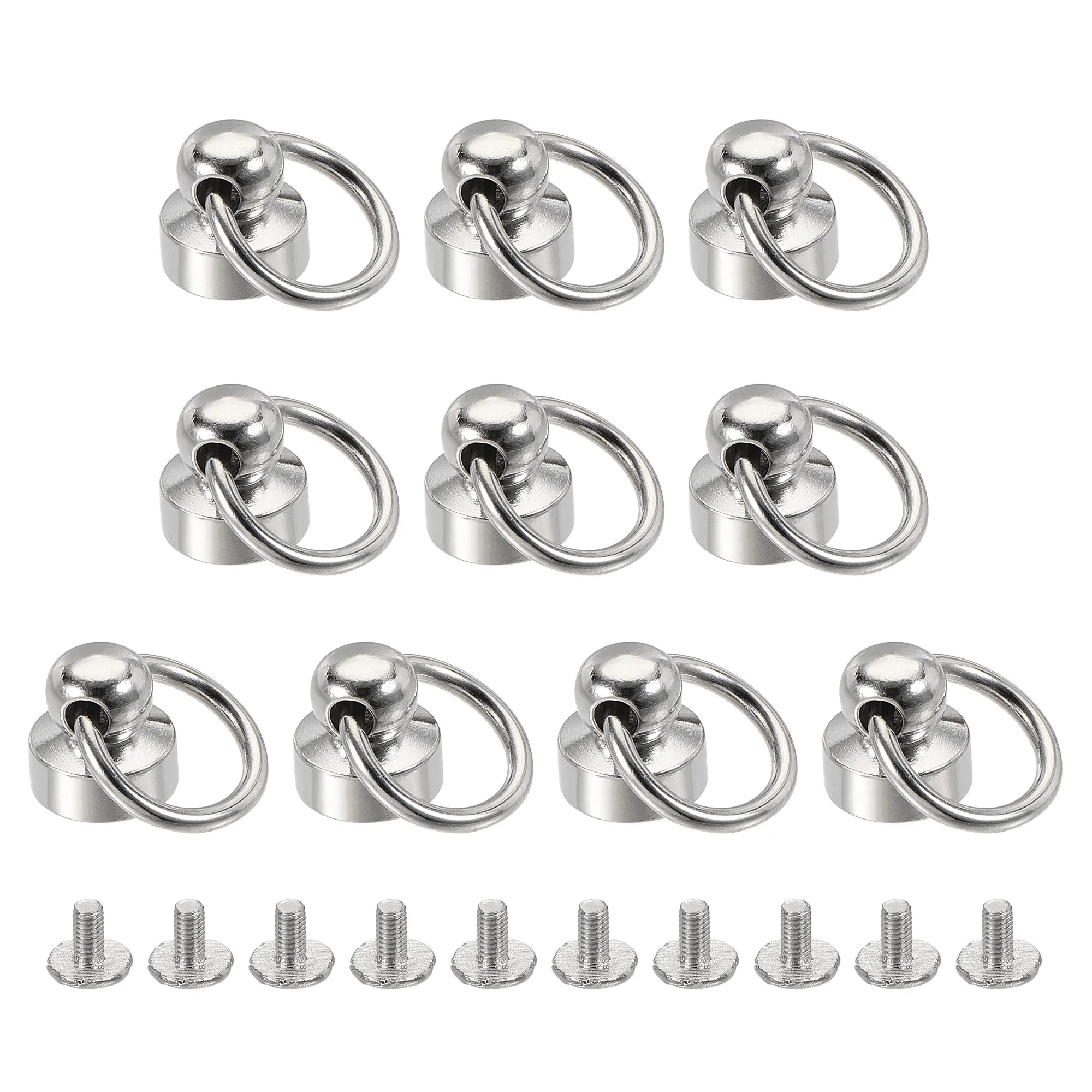 

Uxcell 9x9.3mm Pull Ring Rivets Studs Round Head for DIY Brass Silver Tone 20pcs