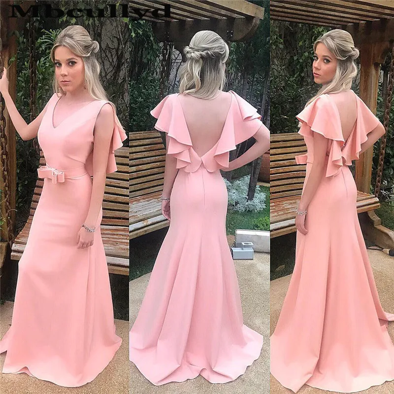Mbcullyd Pink Mermaid Evening Dresses Long 2019 Deep V-neck Backless Prom Gowns Formal Plus Size Vestidos De Fiesta With Bow
Mbcullyd Pink Mermaid Evening Dresses Long 2019 Deep V-neck Backless Prom Gowns Formal Plus Size Vestidos De Fiesta With Bow