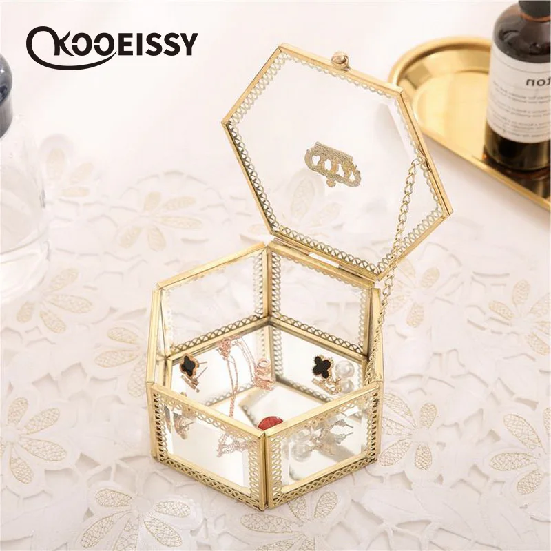 Aristocratic Polygon Golden Border Transparent Glass Storage Box Jewelry Ring Earrings Storage Box Lipstick Organizer
Aristocratic Polygon Golden Border Transparent Glass Storage Box Jewelry Ring Earrings Storage Box Lipstick Organizer