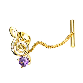 French Classic Exquisite Gold Music Musical Note Tie Men's Casual Brooch Pin Crystal Zircon Collar Clip Men Wedding Accessories
French Classic Exquisite Gold Music Musical Note Tie Men's Casual Brooch Pin Crystal Zircon Collar Clip Men Wedding Accessories
