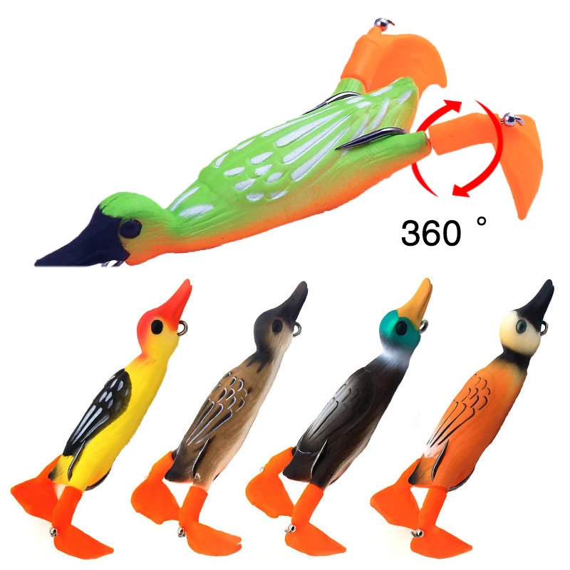 Fishing Lure Cute Duck Soft Lure Top Water 3D Simulation Swivel Fishing Float Bait Attract Bass Fish Carp Swimbait Lure
Fishing Lure Cute Duck Soft Lure Top Water 3D Simulation Swivel Fishing Float Bait Attract Bass Fish Carp Swimbait Lure