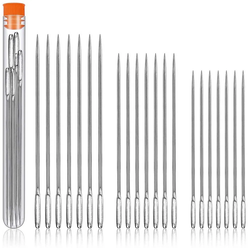 LMDZ 21 Pcs Large Eye Sewing Needles, 1.97 in / 2.13 in / 2.4 in Sewing Stitch Needle Handmade Leather Needle Embroidery Needle
LMDZ 21 Pcs Large Eye Sewing Needles, 1.97 in / 2.13 in / 2.4 in Sewing Stitch Needle Handmade Leather Needle Embroidery Needle