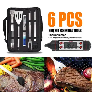 6Pcs BBQ Tools Set Barbecue Grilling Thermometer Accessories Stainless Steel Wooden Camping Outdoor Cooking Tools Kit BBQ
6Pcs BBQ Tools Set Barbecue Grilling Thermometer Accessories Stainless Steel Wooden Camping Outdoor Cooking Tools Kit BBQ