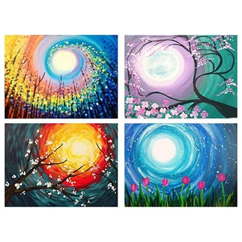 4 Pack 5D Diamond Painting Full Drill Colorful Sun Moon Tree Landscape Rhinestone with Diamonds Art for Adults Deco 
4 Pack 5D Diamond Painting Full Drill Colorful Sun Moon Tree Landscape Rhinestone with Diamonds Art for Adults Deco