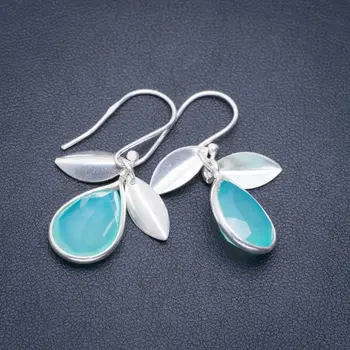 Natural Chalcedony Handmade Unique 925 Sterling Silver Earrings 1.25" A2170
Natural Chalcedony Handmade Unique 925 Sterling Silver Earrings 1.25" A2170
