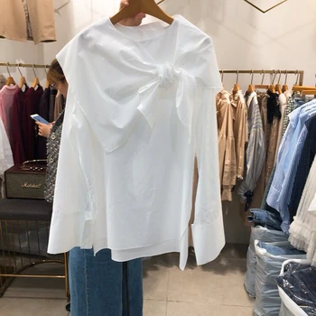 2020 Spring New Shawl Collar Shirt Women's Fashion Korean Style Bow Blouse Ladies Top White Shirt Blue Stripe Blouse Woman Tops
2020 Spring New Shawl Collar Shirt Women's Fashion Korean Style Bow Blouse Ladies Top White Shirt Blue Stripe Blouse Woman Tops