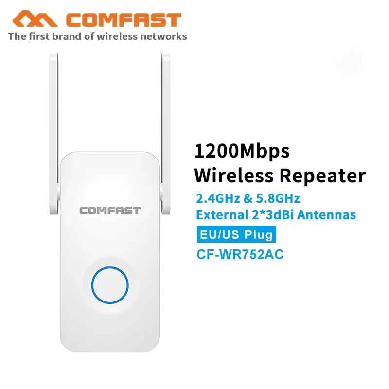 COMFAST 1200Mbps Wall Plug Router AC1200 Dual Band Wireless Wi-Fi Router Wifi Repeater AP Extender Booster with External antenna
COMFAST 1200Mbps Wall Plug Router AC1200 Dual Band Wireless Wi-Fi Router Wifi Repeater AP Extender Booster with External antenna